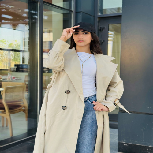 Long Trench coat in beige 