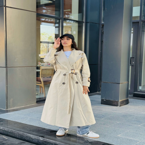 Long Trench coat in beige 